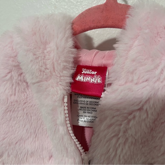 Toddler Girl Disney Junior Minnie Mouse Faux Fur Vest With Minnie Ears & Bow - Picture 4 of 10